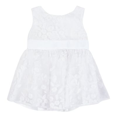 Baby girls' white bow dress